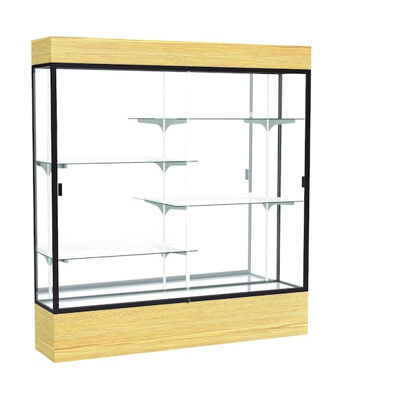 Ghent Lighted Floor Display Case 72x80x16, Mirror, Dark Bronze 2176MB-BZ-LV - main